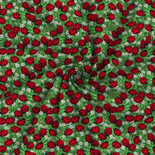 Load image into Gallery viewer, plant grass flower floral ladybug printed fabric
