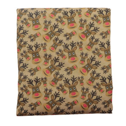 christmas day deer reindeer giraffe printed fabric