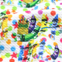 Load image into Gallery viewer, dots spot back to school abc printed fabric
