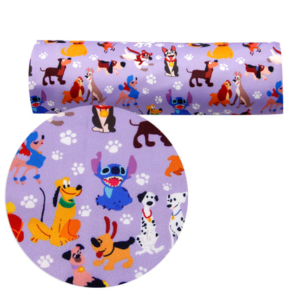dog puppy purple series printed fabric