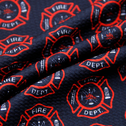 fire truck fire hydrant firemen printed fabric