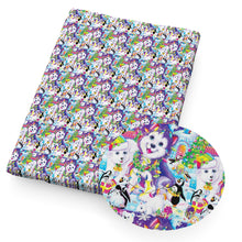 Load image into Gallery viewer, snowflake snow dog puppy penguin penguins christmas day printed fabric
