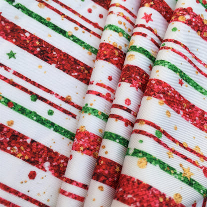 stripe christmas day star starfish printed fabric