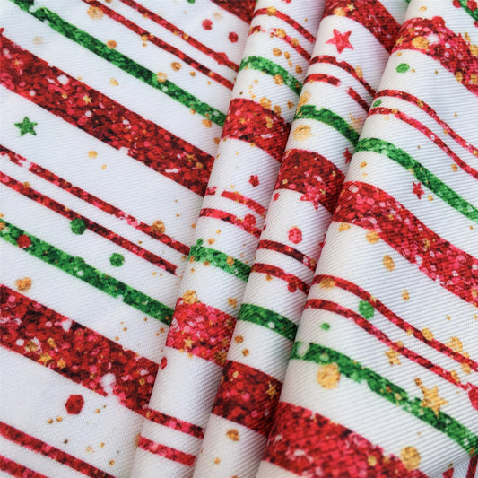 stripe christmas day star starfish printed fabric