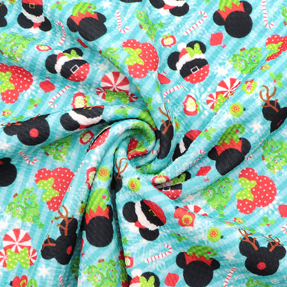 stripe christmas day snowflake snow printed fabric