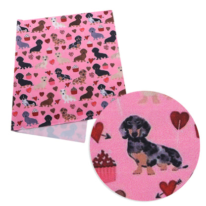 dog puppy heart love valentines day cake cupcake ice cream popsicle printed fabric