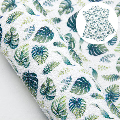 leaf leaves tree printed fabric