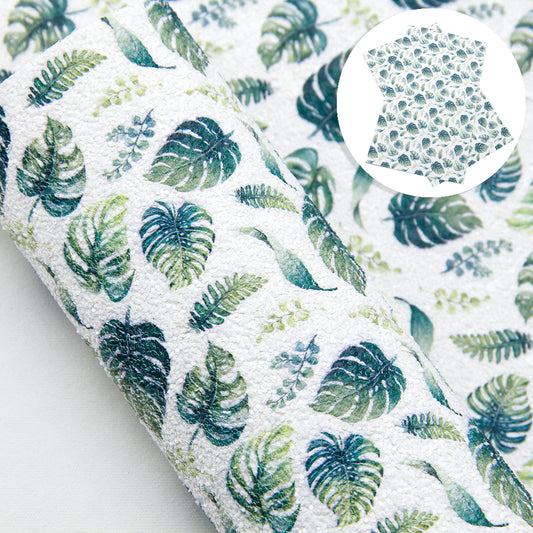 leaf leaves tree printed fabric