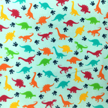 Load image into Gallery viewer, footprint paw dinosaurs dino green series printed fabric
