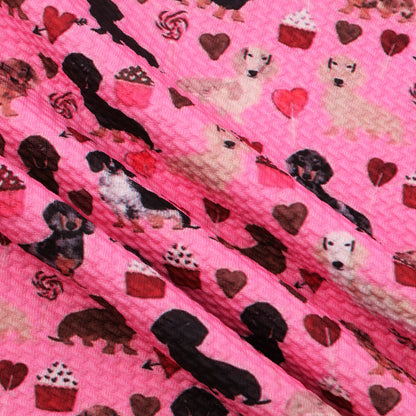 dog puppy heart love valentines day cake cupcake ice cream popsicle printed fabric