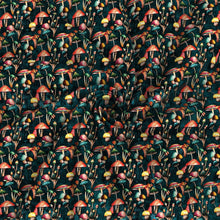 Load image into Gallery viewer, mushroom green series plant printed fabric
