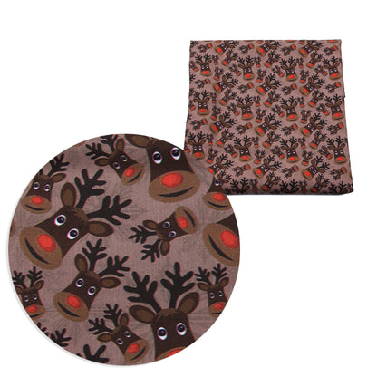 christmas day deer reindeer giraffe printed fabric