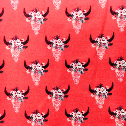 flower floral red series cow pattern printed fabric