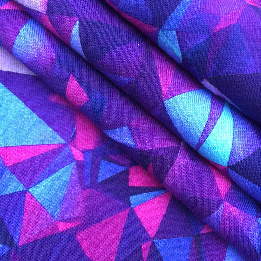 purple series geometric patterns embed mosaico printed fabric