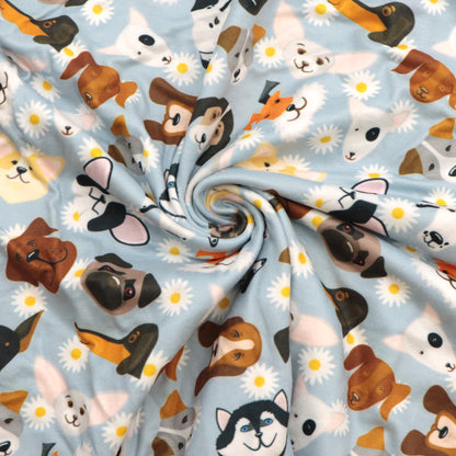 flower floral dog puppy printed fabric