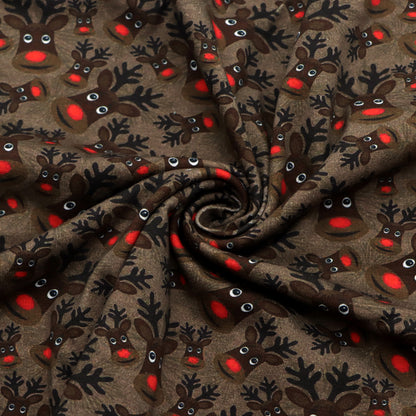 christmas day deer reindeer giraffe printed fabric