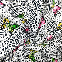 Load image into Gallery viewer, leopard cheetah paint splatter butterfly printed fabric
