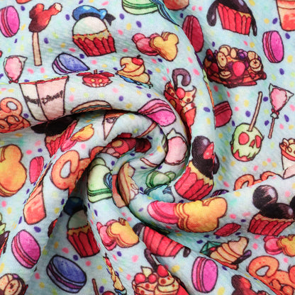 food cake cupcake ice cream popsicle printed fabric