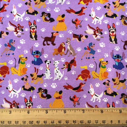 dog puppy purple series printed fabric