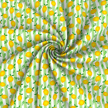 Load image into Gallery viewer, stripe fruit lemon printed fabric
