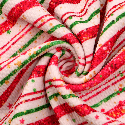 stripe christmas day star starfish printed fabric