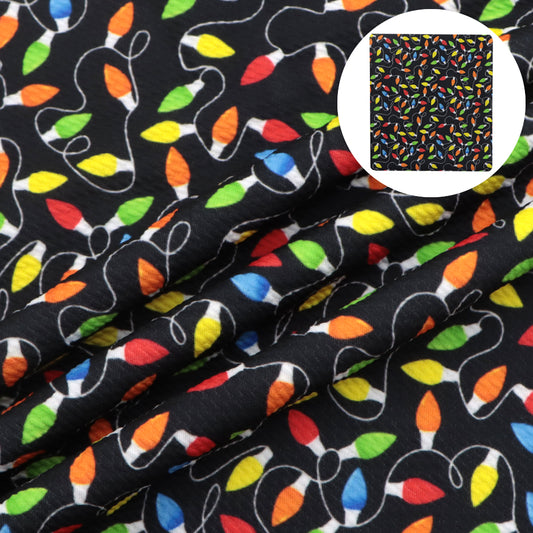 christmas day bulb light bulbs printed fabric