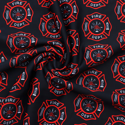 fire truck fire hydrant firemen printed fabric