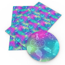 Load image into Gallery viewer, rainbow color dreamcatcher paint splatter printed fabric
