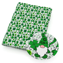 Load image into Gallery viewer, st patricks clover shamrock leopard cheetah printed fabric
