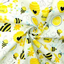 Load image into Gallery viewer, bee flower floral yellow series printed fabric
