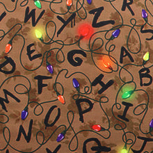 Load image into Gallery viewer, letters alphabet bulb light bulbs christmas day happy new year printed fabric
