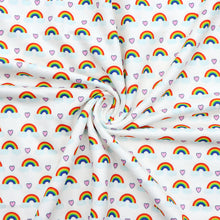 Load image into Gallery viewer, heart love rainbow color printed fabric
