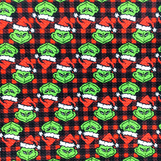 christmas plaid grid printed fabric