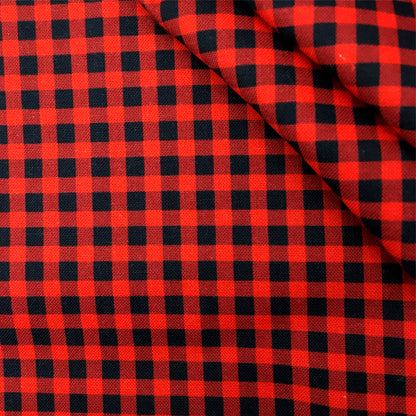 plaid grid christmas day printed fabric
