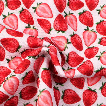 strawberry fruit red series printed fabric