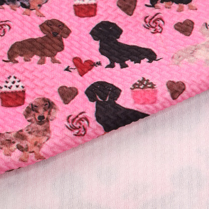 dog puppy heart love valentines day cake cupcake ice cream popsicle printed fabric