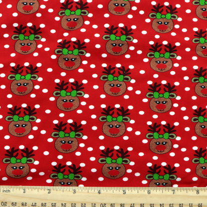 deer reindeer giraffe christmas printed fabric