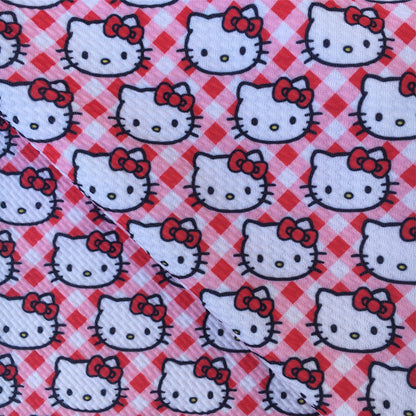 plaid grid red series printed fabric