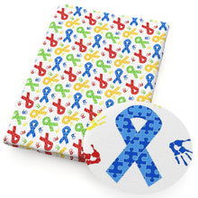 Load image into Gallery viewer, autism awareness rainbow color hand palm printed fabric
