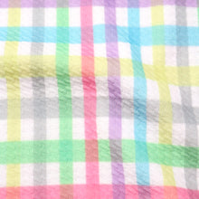Load image into Gallery viewer, plaid grid easter bunny printed fabric
