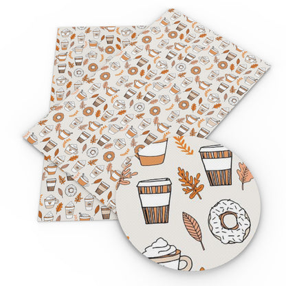 leaf leaves tree drinks printed fabric
