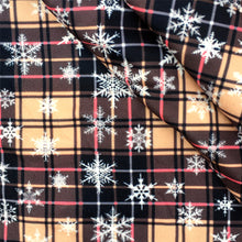 Load image into Gallery viewer, snowflake snow plaid grid christmas day printed fabric
