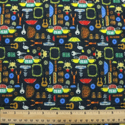 umbrella guitars turkey chicken lobster printed fabric