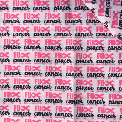 pink series awareness breast cancer printed fabric