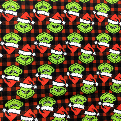 christmas plaid grid printed fabric