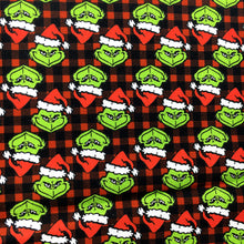 Load image into Gallery viewer, christmas plaid grid printed fabric
