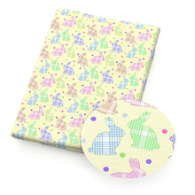 Load image into Gallery viewer, rabbit bunny easter dots spot plaid grid printed fabric
