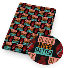 Load image into Gallery viewer, letters alphabet heart love black lives matter printed fabric

