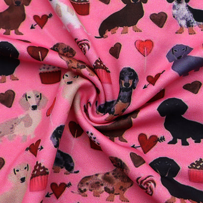 dog puppy heart love valentines day cake cupcake ice cream popsicle printed fabric