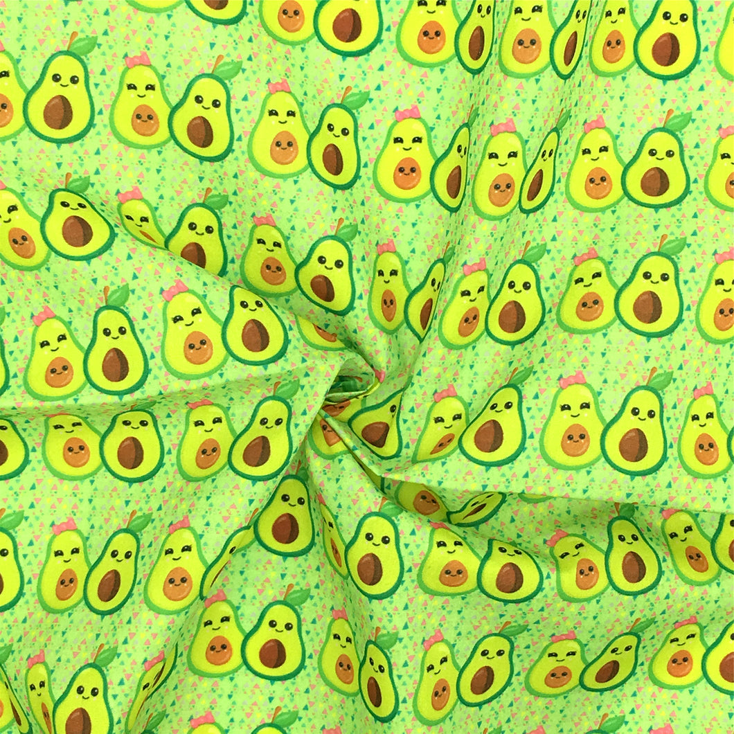 triangle fruit avocado green series printed fabric